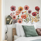 Maxbell 2x Flower Wall Sticker Removable Floral Mural for Bedroom Dining Room Office
