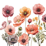 Maxbell 2x Flower Wall Sticker Removable Floral Mural for Bedroom Dining Room Office