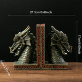 Maxbell 2 Pieces Western Dragon Statue Bookends for Study Room Accessories Versatile