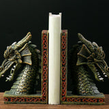 Maxbell 2 Pieces Western Dragon Statue Bookends for Study Room Accessories Versatile