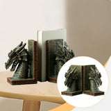 Maxbell 2 Pieces Western Dragon Statue Bookends for Study Room Accessories Versatile