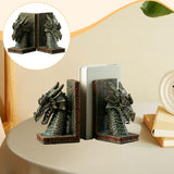Maxbell 2 Pieces Western Dragon Statue Bookends for Study Room Accessories Versatile