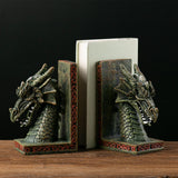 Maxbell 2 Pieces Western Dragon Statue Bookends for Study Room Accessories Versatile