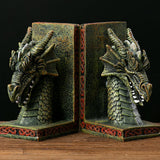 Maxbell 2 Pieces Western Dragon Statue Bookends for Study Room Accessories Versatile