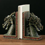 Maxbell 2 Pieces Western Dragon Statue Bookends for Study Room Accessories Versatile