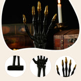 Maxbell Haunted Halloween Skull Hand Sculpture Black Multifunctional 3.7x3.1x7.5inch