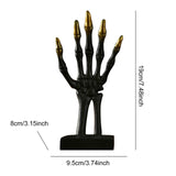 Maxbell Haunted Halloween Skull Hand Sculpture Black Multifunctional 3.7x3.1x7.5inch