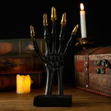 Maxbell Haunted Halloween Skull Hand Sculpture Black Multifunctional 3.7x3.1x7.5inch