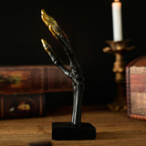 Maxbell Haunted Halloween Skull Hand Sculpture Black Multifunctional 3.7x3.1x7.5inch