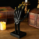 Maxbell Haunted Halloween Skull Hand Sculpture Black Multifunctional 3.7x3.1x7.5inch