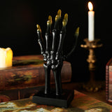 Maxbell Haunted Halloween Skull Hand Sculpture Black Multifunctional 3.7x3.1x7.5inch