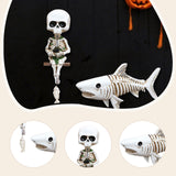 Maxbell Fishing Skeleton Statue Mini Skull Figurine for Poolside Fountain Waterfalls