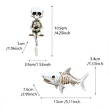 Maxbell Fishing Skeleton Statue Mini Skull Figurine for Poolside Fountain Waterfalls