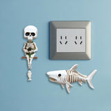 Maxbell Fishing Skeleton Statue Mini Skull Figurine for Poolside Fountain Waterfalls