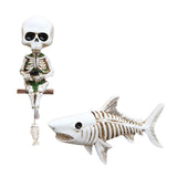 Maxbell Fishing Skeleton Statue Mini Skull Figurine for Poolside Fountain Waterfalls