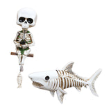 Maxbell Fishing Skeleton Statue Mini Skull Figurine for Poolside Fountain Waterfalls