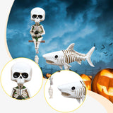 Maxbell Fishing Skeleton Statue Mini Skull Figurine for Poolside Fountain Waterfalls