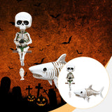 Maxbell Fishing Skeleton Statue Mini Skull Figurine for Poolside Fountain Waterfalls