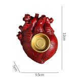 Maxbell Halloween Sculpture Human Heart Candle Holder for Home Theme Party Fireplace