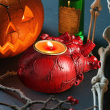 Maxbell Halloween Sculpture Human Heart Candle Holder for Home Theme Party Fireplace