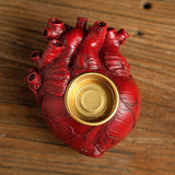 Maxbell Halloween Sculpture Human Heart Candle Holder for Home Theme Party Fireplace