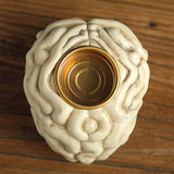 Maxbell Human Brain Candle Holder Halloween Sculpture for Fireplace Theme Party Home