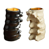 Maxbell Spine Shaped Candle Holder Halloween Ornament for Fireplace Dining Room Home White