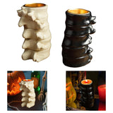 Maxbell Spine Shaped Candle Holder Halloween Ornament for Fireplace Dining Room Home White