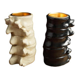 Maxbell Spine Shaped Candle Holder Halloween Ornament for Fireplace Dining Room Home White