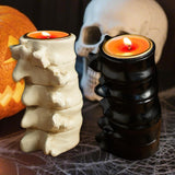 Maxbell Spine Shaped Candle Holder Halloween Ornament for Fireplace Dining Room Home White