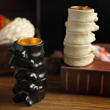 Maxbell Spine Shaped Candle Holder Halloween Ornament for Fireplace Dining Room Home White