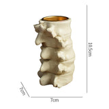 Maxbell Spine Shaped Candle Holder Halloween Ornament for Fireplace Dining Room Home White