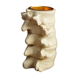Maxbell Spine Shaped Candle Holder Halloween Ornament for Fireplace Dining Room Home White