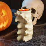 Maxbell Spine Shaped Candle Holder Halloween Ornament for Fireplace Dining Room Home White