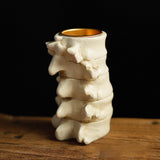Maxbell Spine Shaped Candle Holder Halloween Ornament for Fireplace Dining Room Home White