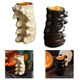 Maxbell Spine Shaped Candle Holder Halloween Ornament for Fireplace Dining Room Home White