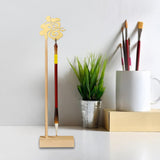 Maxbell Calligraphy Pen Holder Chinese Fu Character for Home Calligraphy Lovers Gift Gold