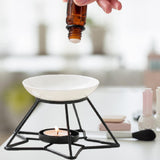 Maxbell Essential Oil Burner Birthday Gift Incense Aroma Diffuser for Hotel SPA Desk Black Base