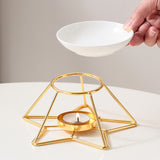 Maxbell Essential Oil Burner Birthday Gift Incense Aroma Diffuser for Hotel SPA Desk Gold Base