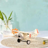 Maxbell Helicopter Model Unique Iron Airplane Model for TV Cabinet Bedroom Ornaments White