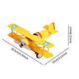 Maxbell Helicopter Model Unique Iron Airplane Model for TV Cabinet Bedroom Ornaments Yellow