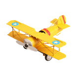 Maxbell Helicopter Model Unique Iron Airplane Model for TV Cabinet Bedroom Ornaments Yellow