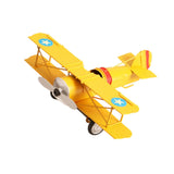 Maxbell Helicopter Model Unique Iron Airplane Model for TV Cabinet Bedroom Ornaments Yellow