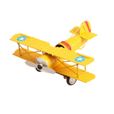 Maxbell Helicopter Model Unique Iron Airplane Model for TV Cabinet Bedroom Ornaments Yellow