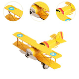 Maxbell Helicopter Model Unique Iron Airplane Model for TV Cabinet Bedroom Ornaments Yellow