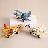 Maxbell Helicopter Model Unique Iron Airplane Model for TV Cabinet Bedroom Ornaments Yellow