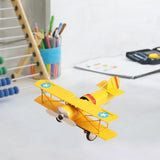 Maxbell Helicopter Model Unique Iron Airplane Model for TV Cabinet Bedroom Ornaments Yellow