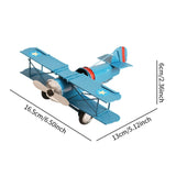 Maxbell Helicopter Model Unique Iron Airplane Model for TV Cabinet Bedroom Ornaments Blue
