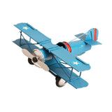 Maxbell Helicopter Model Unique Iron Airplane Model for TV Cabinet Bedroom Ornaments Blue