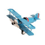 Maxbell Helicopter Model Unique Iron Airplane Model for TV Cabinet Bedroom Ornaments Blue